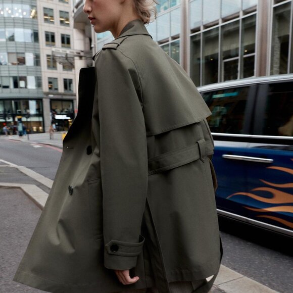 Water Repellent Windproof Double-Breasted Trench Coat - Picture 4 of 7